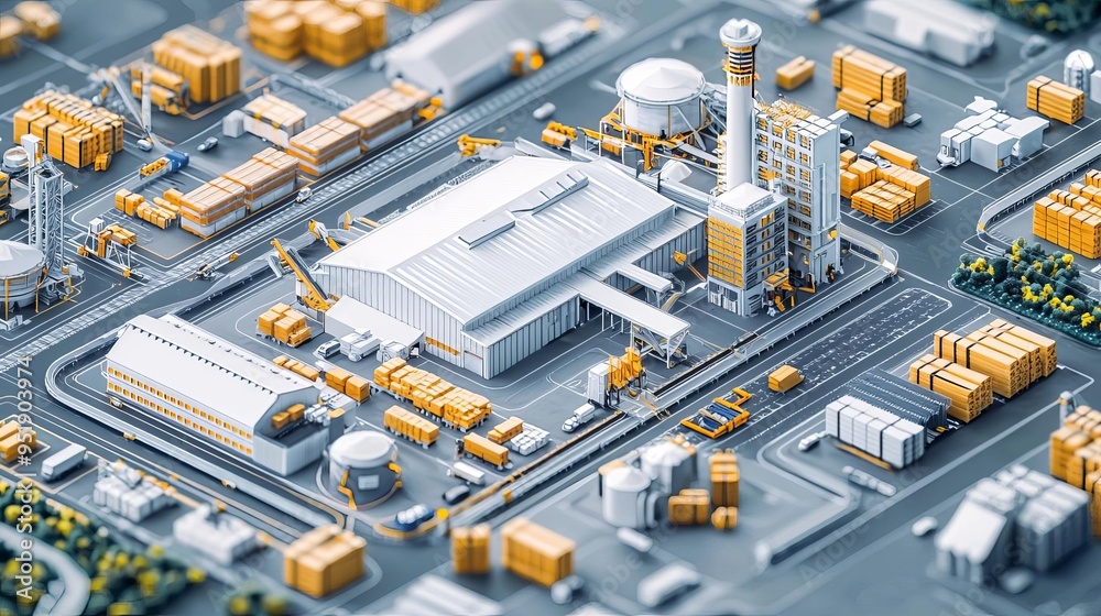 An overview of a modern logistics hub where advanced technology and ...