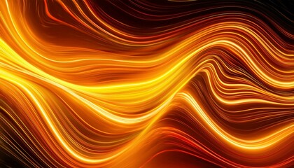 Wall Mural - flowing background consisting of yellow and orange neon