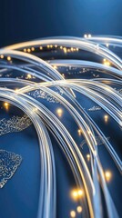 Fototapete - a world map designed with glowing connections highlights the global network of digital technology, i