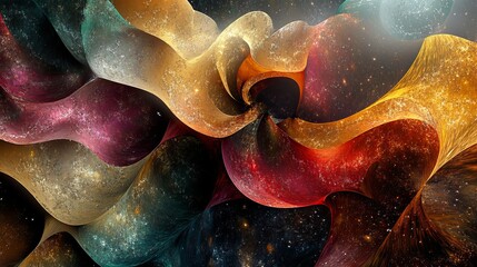 Canvas Print - Abstract cosmic swirl showcasing vibrant colors and intricate patterns in space