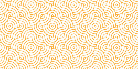 Poster - abstract geometric wave pattern with circles fabric curl transparent vector backdrop. seamless overl