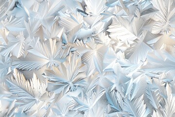 Poster - Frost forming intricate patterns on window glass surface