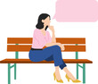 © くろねこ - 考え事をする女性のイラスト