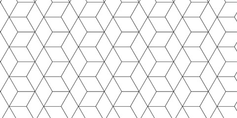 Canvas Print - Abstract hexagonal cube seamless pattern with square hexagon tile grid mosaic honeycomb diamond triangle structure shape isometric block wallpaper.	
