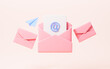 © 婷婷 季 - Cartoon read mail, open mail, 3d rendering.