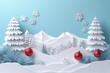 © Dilshad - Paper Cut Style Christmas Composition with Holiday Decorations and Winter Landscape