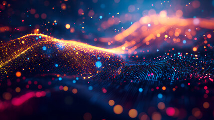 Poster - high-tech background with dynamic masterpiece of geospatial data