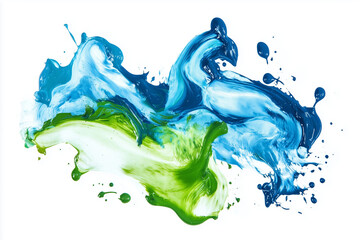 A blue and green wave with white background