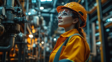 Industrial Visionary: Female Engineer in a High-Tech Factory