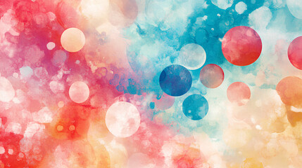 Wall Mural - abstract background with colorful circles, pastel colors, in the style of watercolor