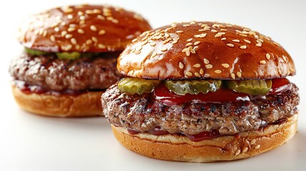 Canvas Print - Two Delicious Cheeseburgers