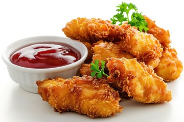 Canvas Print - Crispy Chicken Tenders with Ketchup