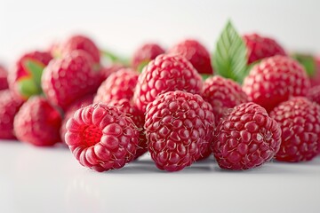 Closeup of Fresh Red Raspberries