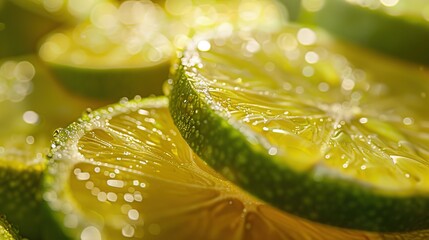 Close Up of Fresh Lime Slices