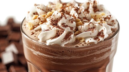 Poster - Delicious Chocolate Milkshake with Whipped Cream and Chocolate Shavings