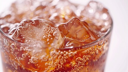 Poster - Close-up of a Refreshing Glass of Cola with Ice