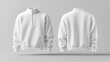 © suldev - Blank white quarter zip sweater mockup, front and back view