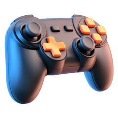 3D A sleek and modern game controller with vibrant buttons, perfect for gaming enthusiasts and digital entertainment. transparent background