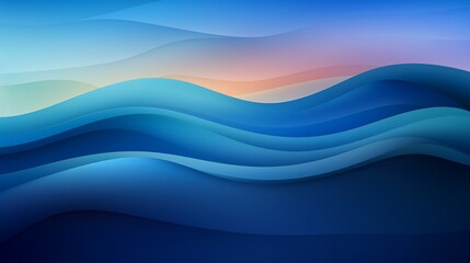 Aufkleber - Abstract Blue Waves.