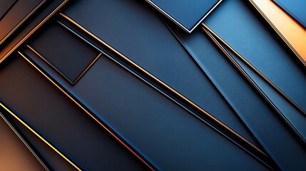 Aufkleber - Abstract Gold Lines.
