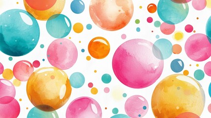 Poster - Colorful Watercolor Bubbles.