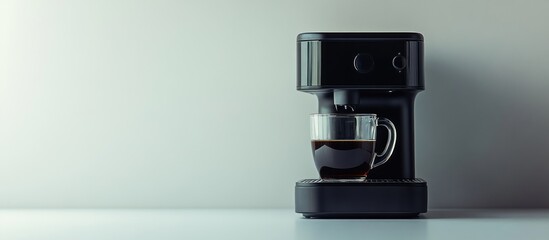 Poster - Black Espresso Machine with Glass Mug