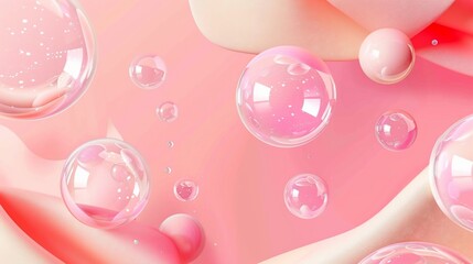 Aufkleber - Pink Bubble Abstract.