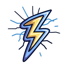 Sticker - Lightning bolt vector icon