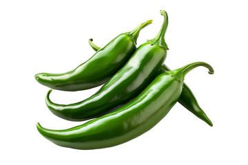 Wall Mural - Green Serrano Chili Pepper isolated on a white background.