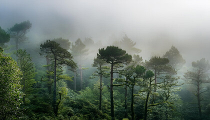 Mystic Foggy Forest