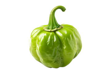 Wall Mural - Green Scotch bonnet Chili Pepper isolated on a white background.