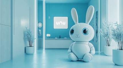 Poster - Business conference with rabbit robot