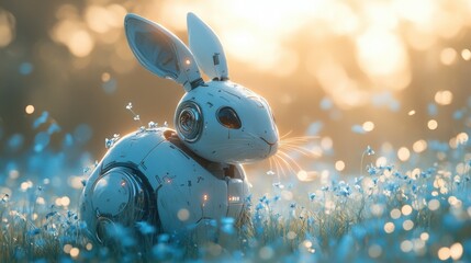 Poster - Soft composition with rabbit robot