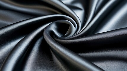 Fototapete - Black Satin Fabric Texture.