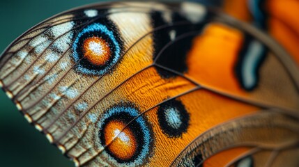 Wall Mural - Closeup of Butterfly Wing with Detailed Pattern