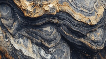 A close-up of sedimentary rock formations with visible fossils and layered textures, emphasizing the historical aspect of Earth's crust in a natural environment.