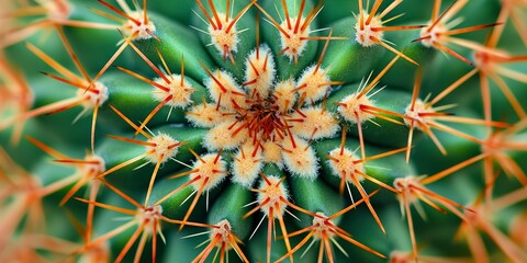 Poster - Close-up of a vibrant and powerful cactus plant in the desert, prickly, green, succulent, spiky, sharp, nature, desert 