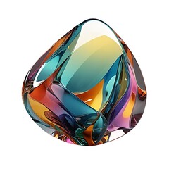 Canvas Print - Abstract glass shape, 3d render