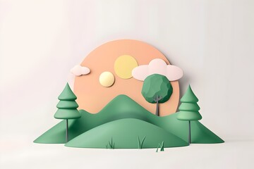 Wall Mural - Minimalist Nature Inspired Cute Logo Design