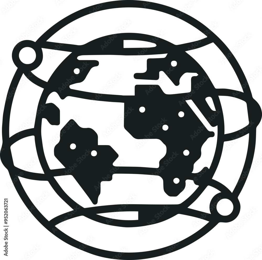 지구와 네트워크 연결을 상징하는 글로벌 아이콘 이미지 Stock Vector | Adobe Stock