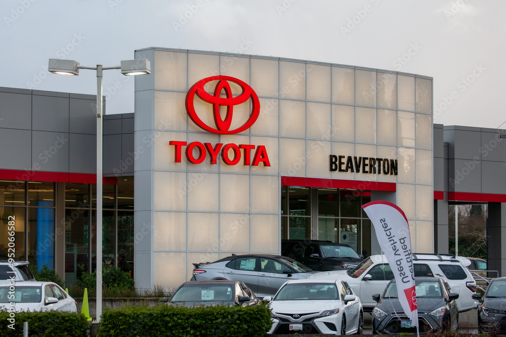 Beaverton, Oregon/USA- February 2, 2020: Toyota famous Japanese ...