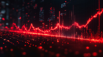 Poster - A red line graph with a downward trend