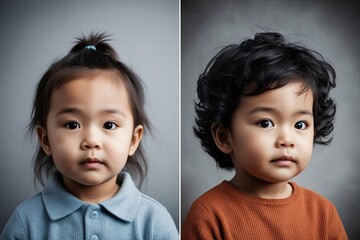 Child Aging Conceptual Portrait Transformation Before and After Analysis