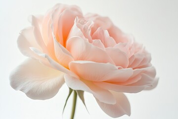 Wall Mural - A close-up of a soft pink rose highlighting its delicate petals and natural beauty.