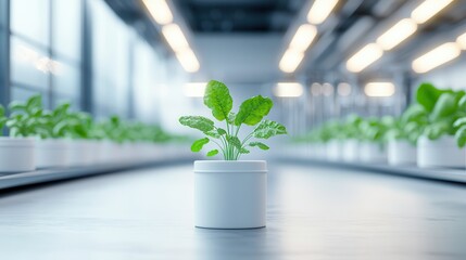 Canvas Print - Plant in a Pot in a Modern Office Space.