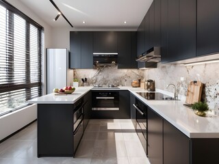 Poster - modern kitchen interior photo