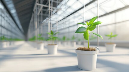 Wall Mural - Plant Growing in Greenhouse.