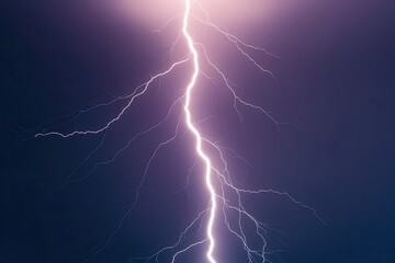 Stunning Isolated Cyan Lightning Bolt on White Background