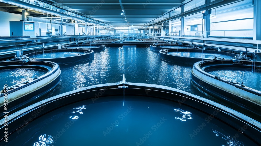 A futuristic fish hatchery where automated systems optimize water ...