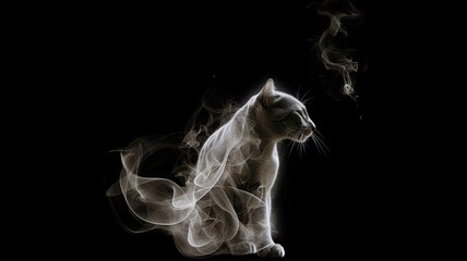 Wall Mural - animals emerging from smoke